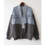 デニム切替ニットカーディガン | SpRay | 詳細画像47 