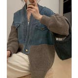 デニム切替ニットカーディガン | SpRay | 詳細画像6 