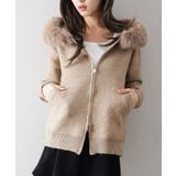 ファー付ニットロングジップパーカー | SpRay | 詳細画像9 