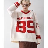 ナンバリングジャガードＶネックニット | SpRay | 詳細画像13 