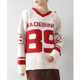 ナンバリングジャガードＶネックニット | SpRay | 詳細画像14 