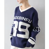 ナンバリングジャガードＶネックニット | SpRay | 詳細画像16 