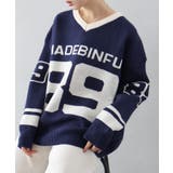 ナンバリングジャガードＶネックニット | SpRay | 詳細画像20 