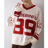 アイボリー | ナンバリングジャガードＶネックニット | SpRay