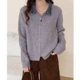 デニム衿ジップニットカーディガン | SpRay | 詳細画像19 