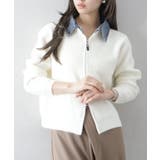 デニム衿ジップニットカーディガン | SpRay | 詳細画像20 