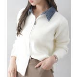 デニム衿ジップニットカーディガン | SpRay | 詳細画像21 