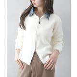 デニム衿ジップニットカーディガン | SpRay | 詳細画像22 