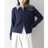 デニム衿ジップニットカーディガン | SpRay | 詳細画像31 