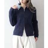 デニム衿ジップニットカーディガン | SpRay | 詳細画像32 