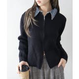 デニム衿ジップニットカーディガン | SpRay | 詳細画像36 