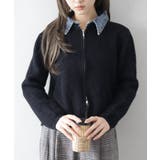 デニム衿ジップニットカーディガン | SpRay | 詳細画像37 