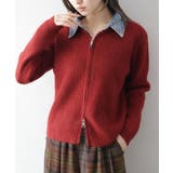 デニム衿ジップニットカーディガン | SpRay | 詳細画像42 