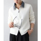 デニム衿ジップニットカーディガン | SpRay | 詳細画像5 