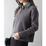 デニム衿ジップニットカーディガン | SpRay | 詳細画像48 