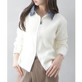 デニム衿ジップニットカーディガン | SpRay | 詳細画像57 