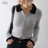 フェザー衿ジップカーディガン | SpRay | 詳細画像1 