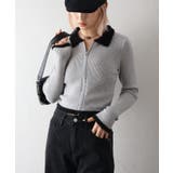 フェザー衿ジップカーディガン | SpRay | 詳細画像2 