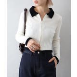 フェザー衿ジップカーディガン | SpRay | 詳細画像7 