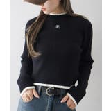 バイカラーリブ刺繍プチハイネックニット | SpRay | 詳細画像27 