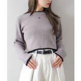 バイカラーリブ刺繍プチハイネックニット | SpRay | 詳細画像38 