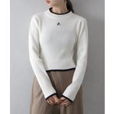 バイカラーリブ刺繍プチハイネックニット | SpRay | 詳細画像39 