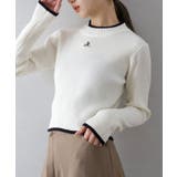 バイカラーリブ刺繍プチハイネックニット | SpRay | 詳細画像42 