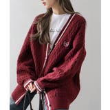 ボルドー | ケーブルラインカーディガン | SpRay