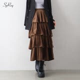 ベロアプリーツティアードロングスカート | SpRay | 詳細画像1 