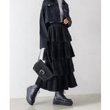 ベロアプリーツティアードロングスカート | SpRay | 詳細画像18 