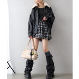 ベルト付きチェックバルーンミニスカート | SpRay | 詳細画像3 