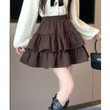 ブラウン | ティアードフリルミニスカート | SpRay