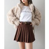 ベルト付フェイクスウェードプリーツミニスカート | SpRay | 詳細画像2 