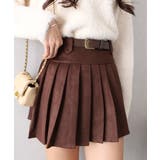 ベルト付フェイクスウェードプリーツミニスカート | SpRay | 詳細画像6 