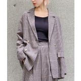 ブラウン | チェックWテーラードジャケット | SpRay