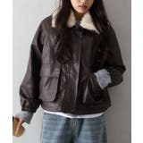 ファー衿フェイクレザーブルゾン | SpRay | 詳細画像21 