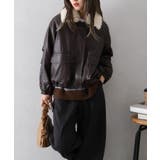 ファー衿フェイクレザーブルゾン | SpRay | 詳細画像39 