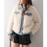 デニム切替ファーブルゾン | SpRay | 詳細画像13 