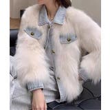 オフホワイト | デニム切替ファーブルゾン | SpRay