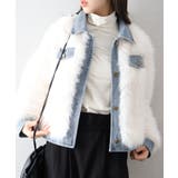 デニム切替ファーブルゾン | SpRay | 詳細画像19 