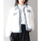 デニム切替ファーブルゾン | SpRay | 詳細画像20 