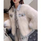 デニム切替ファーブルゾン | SpRay | 詳細画像3 