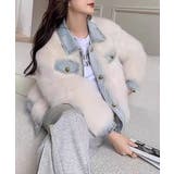 デニム切替ファーブルゾン | SpRay | 詳細画像4 