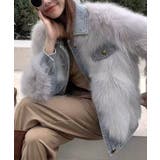 グレー | デニム切替ファーブルゾン | SpRay