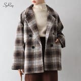 フェイクウール チェックBIGジャケット | SpRay | 詳細画像1