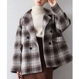 ブラウン | フェイクウール チェックBIGジャケット | SpRay