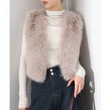 グレイッシュベージュ | エコファーショートベスト | SpRay