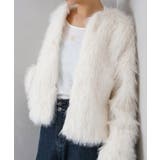 アイボリー | ロングフォックスノーカラージャケット | SpRay