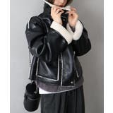 フェイクレザーボアZIPブルゾン | SpRay | 詳細画像21 