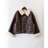 ブラウン | フェイクレザーボアZIPブルゾン | SpRay